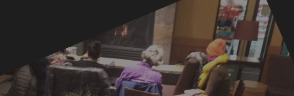 At the halfway point. Even more stitchers would arrive.